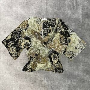 Dressbarn 2000s print boho blouse